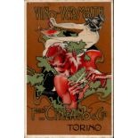 Hohenstein, A. Reklame Vino-Vermouth Cinzano Torino Jugendstil I-II (keine AK-Einteilung)
