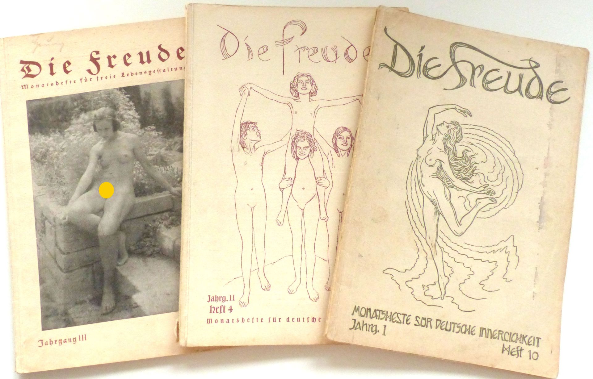 Erotik FKK Lot mit 15 Ausgaben der Monatshefte DIE FREUDE 1924-1926