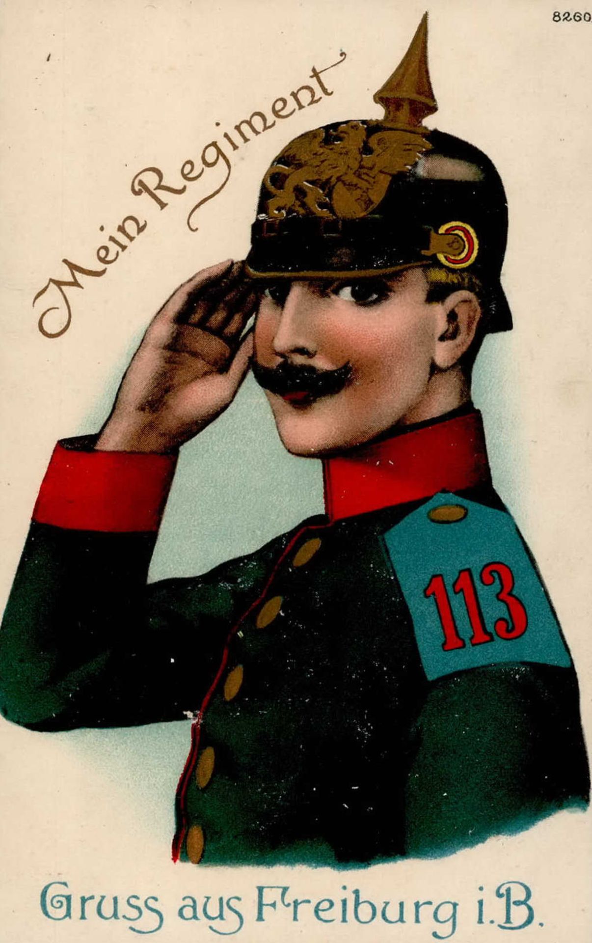 Regiment Freiburg IR 113 Prägekarte I-II