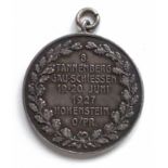 Schützen Tannenberg Gau-Schiessen 1927 Medaille silber 35 mm Durchm. I-II