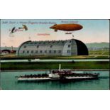 Zeppelin Dresden-Kaditz Perseval-Luftschiff Taube Dampfer II (RS Abschürfung, Ecken gestossen)