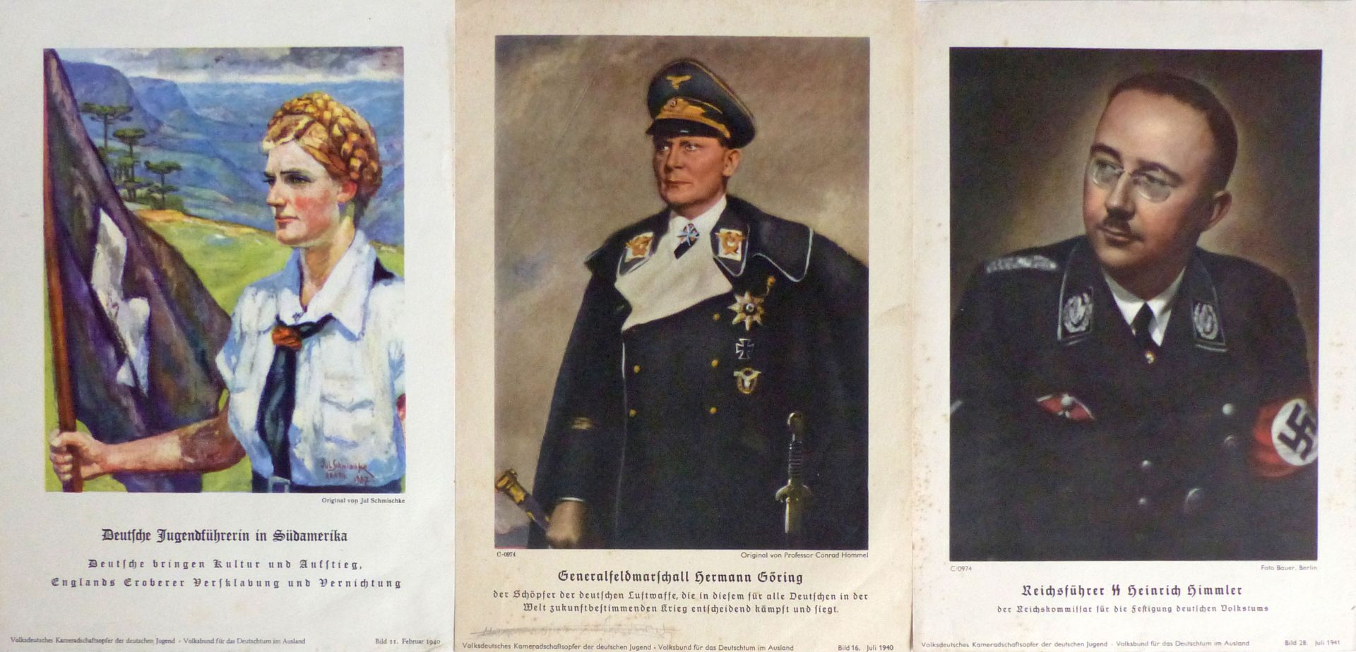 Willrich, Wolfgang 8 Bilder im Format DIN A5 u.a. Himmler, Göring I-II