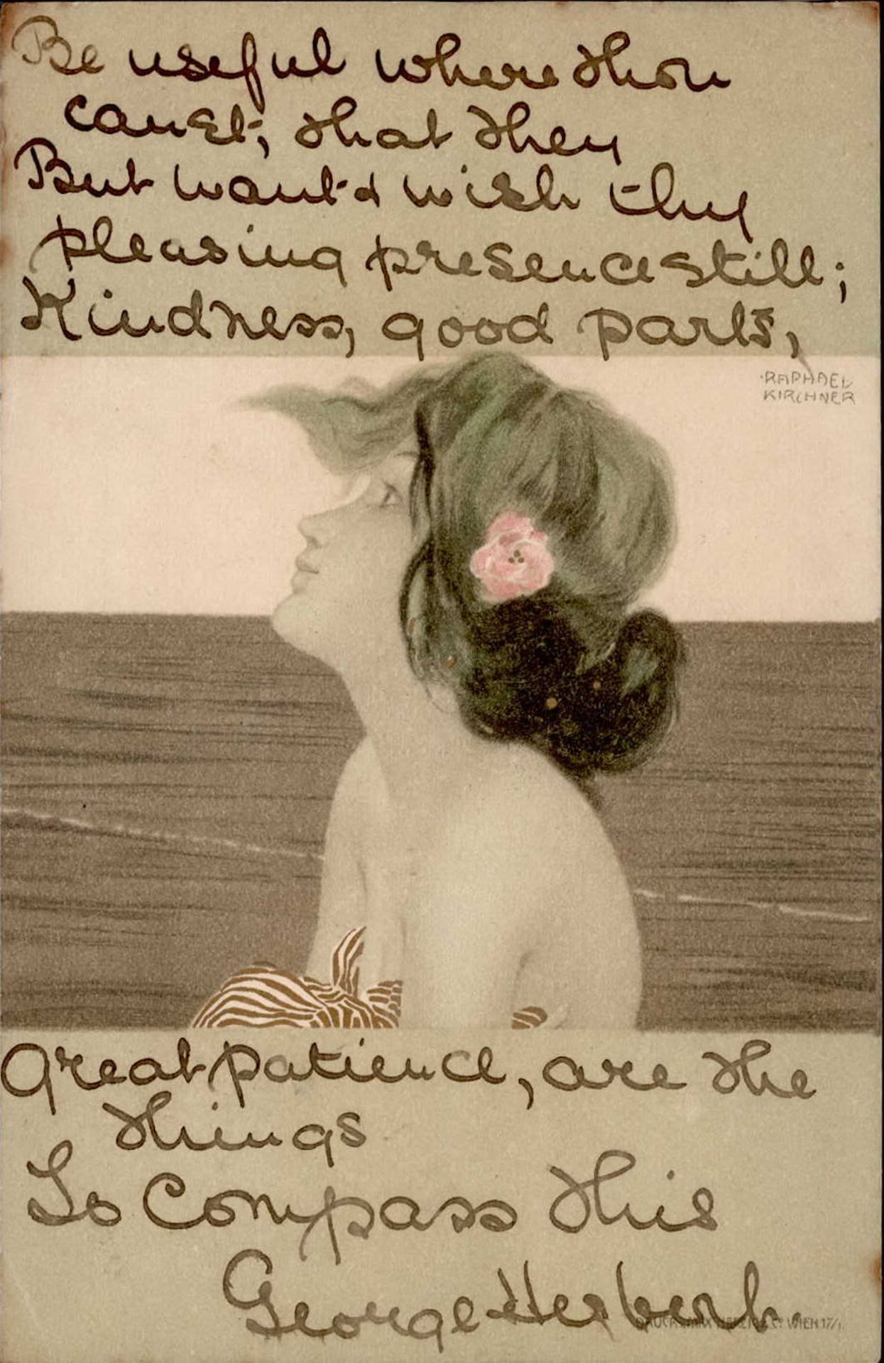 Kirchner, Raphael Frau mit Blume im Haar I-II (kl. Eckbug)