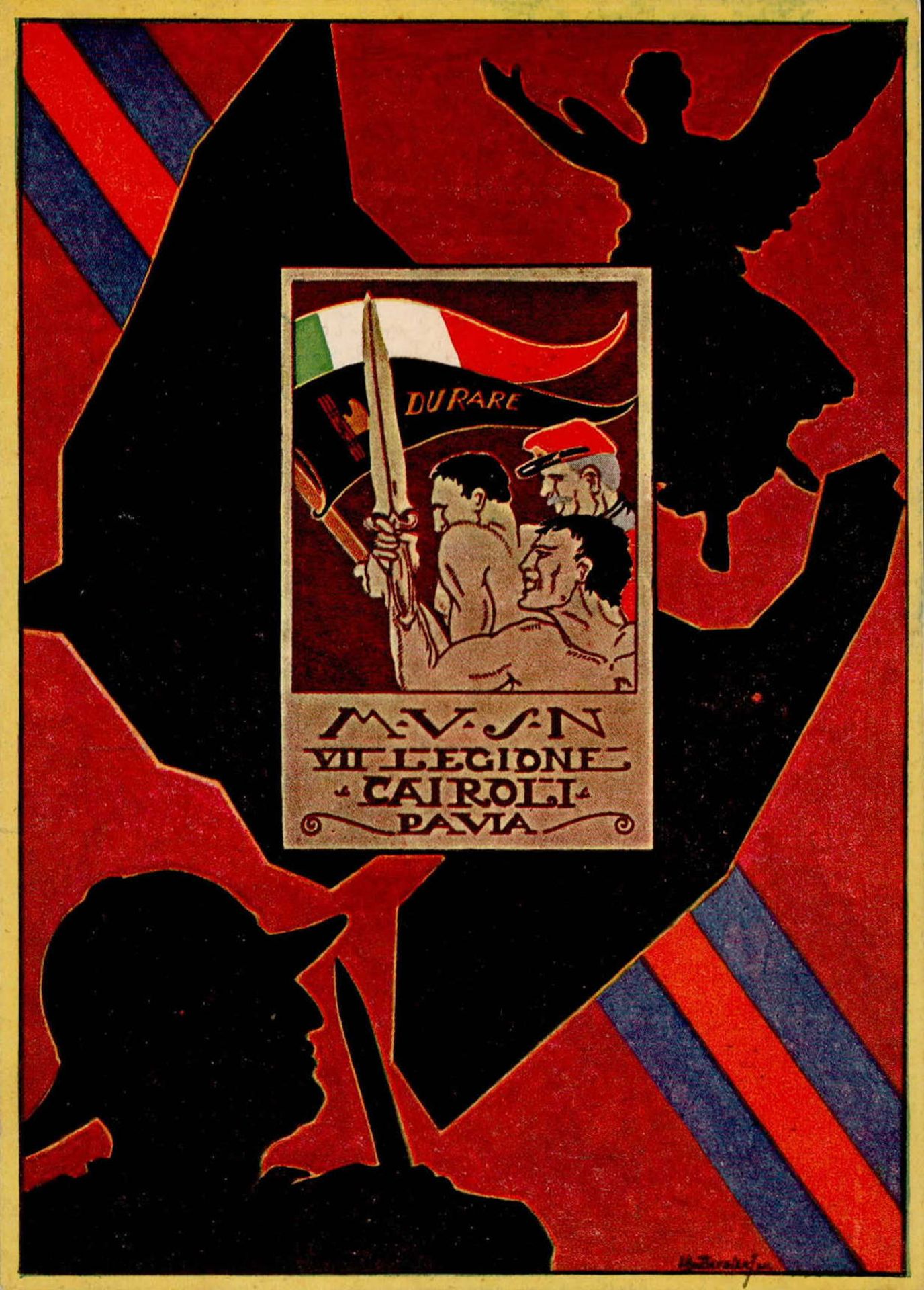 Propaganda WK II Italien VII. Legione Cairoli Pavia sign. I-II