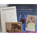 Wein kleines Lot mit Der Weinkalender von Robinson, Jancis, orginalverpackt, eine Weinkarte und