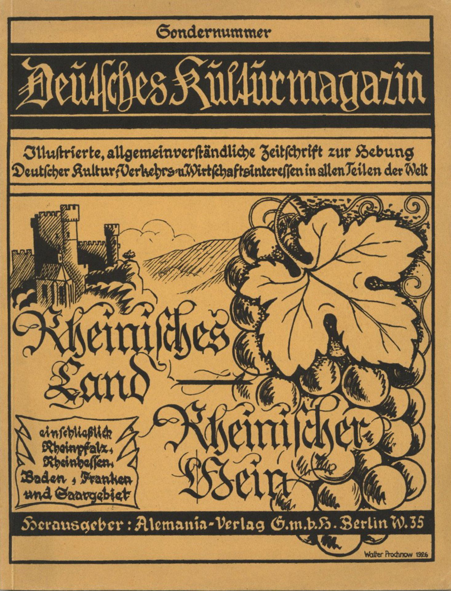 Wein Zeitschrift Deutsches Kulturmagazin Rheinisches Land Rheinischer Wein, Verlag Alemania