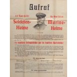 Marine Plakat Aufruf zur Spende für die deutschen Soldaten- und Marine-Heime, 45x59 cm Sehr gut