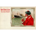 Schiff Ozeanliner Antwerpen Red Star Linie II (RS Rand großflächige Abschürfung)