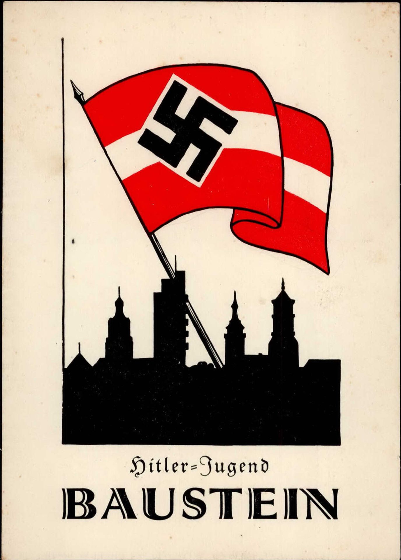 HITLER-JUGEND WK II - HJ-STUTTGART Propaganda HJ-BAUSTEIN-Karte I-II