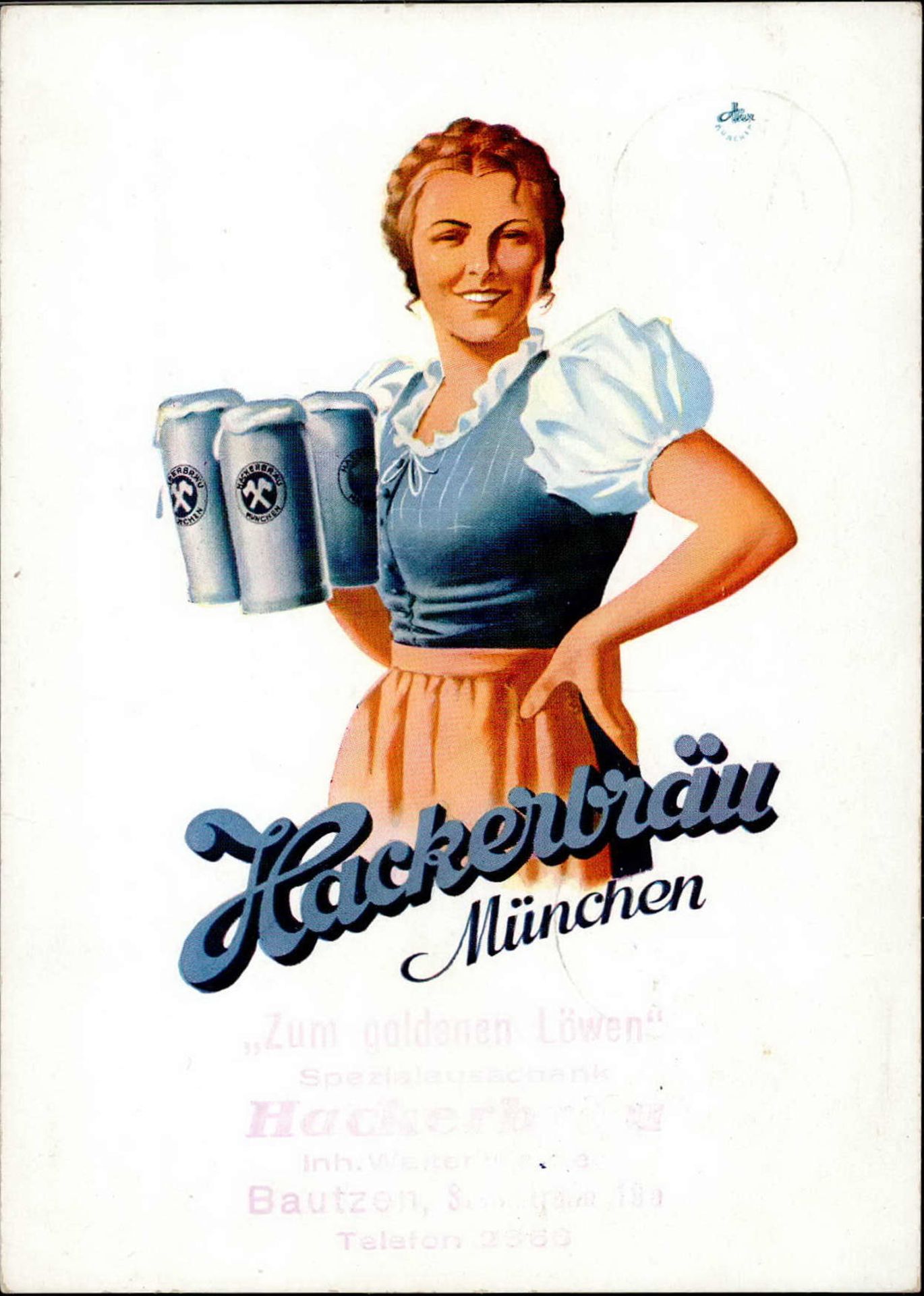 Werbung München Bier Hackerbräu I-II