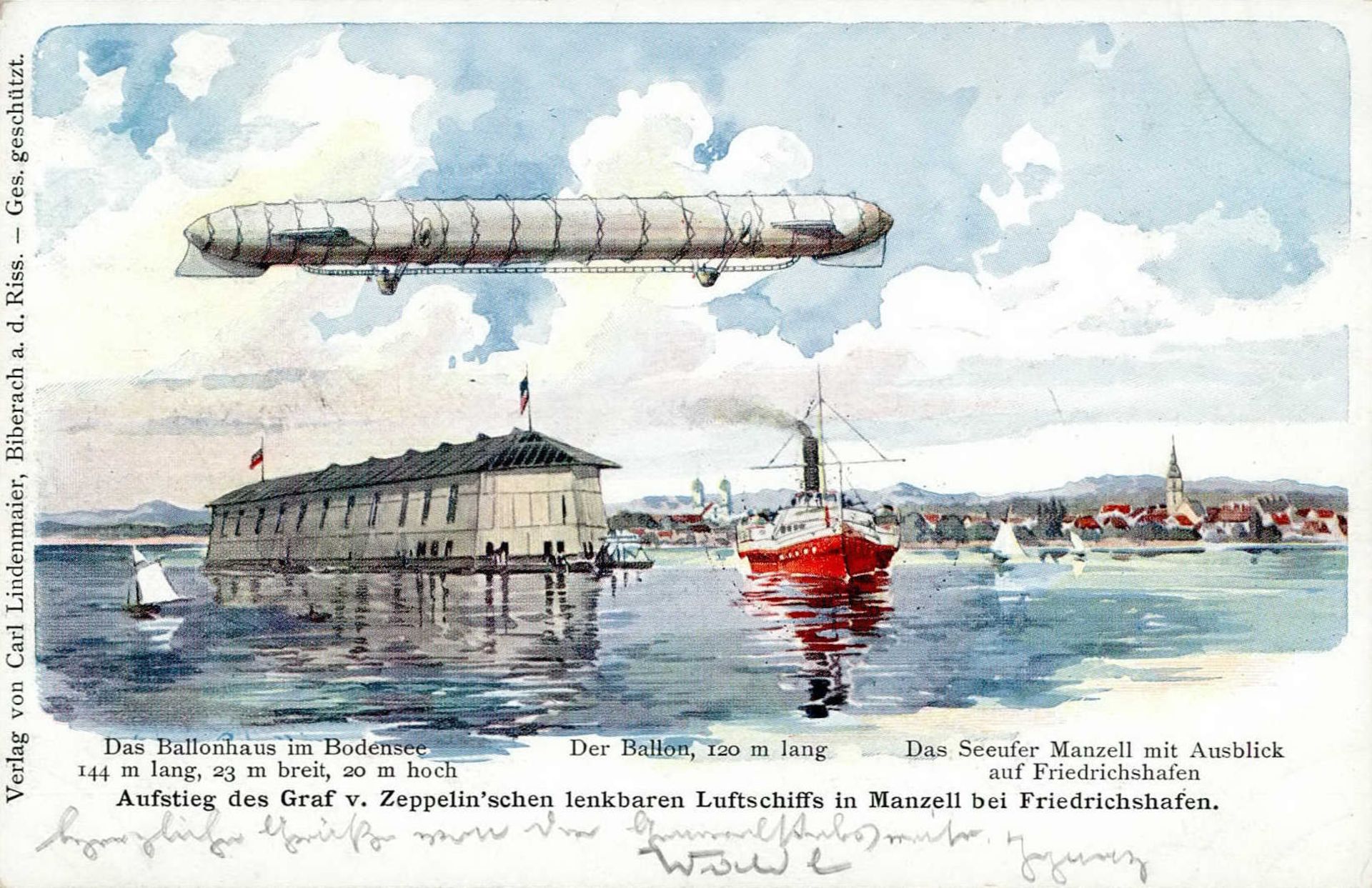 Zeppelin Friedrichhafen Ballonhaus im Bodensee I-II