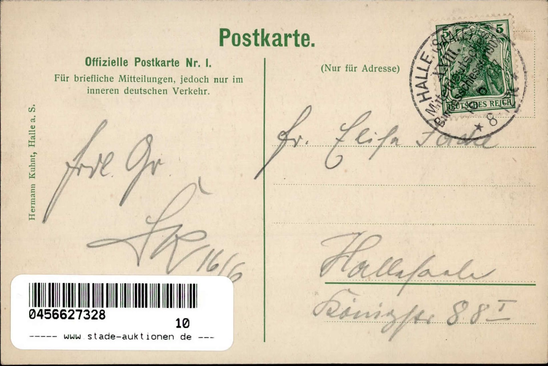 HALLE,Saale - XXIII MD BUNDESSCHIESSEN 1907 Offiz.Karte Nr. 1 mit klarem S-o v. 16.6.07 I - Bild 2 aus 2