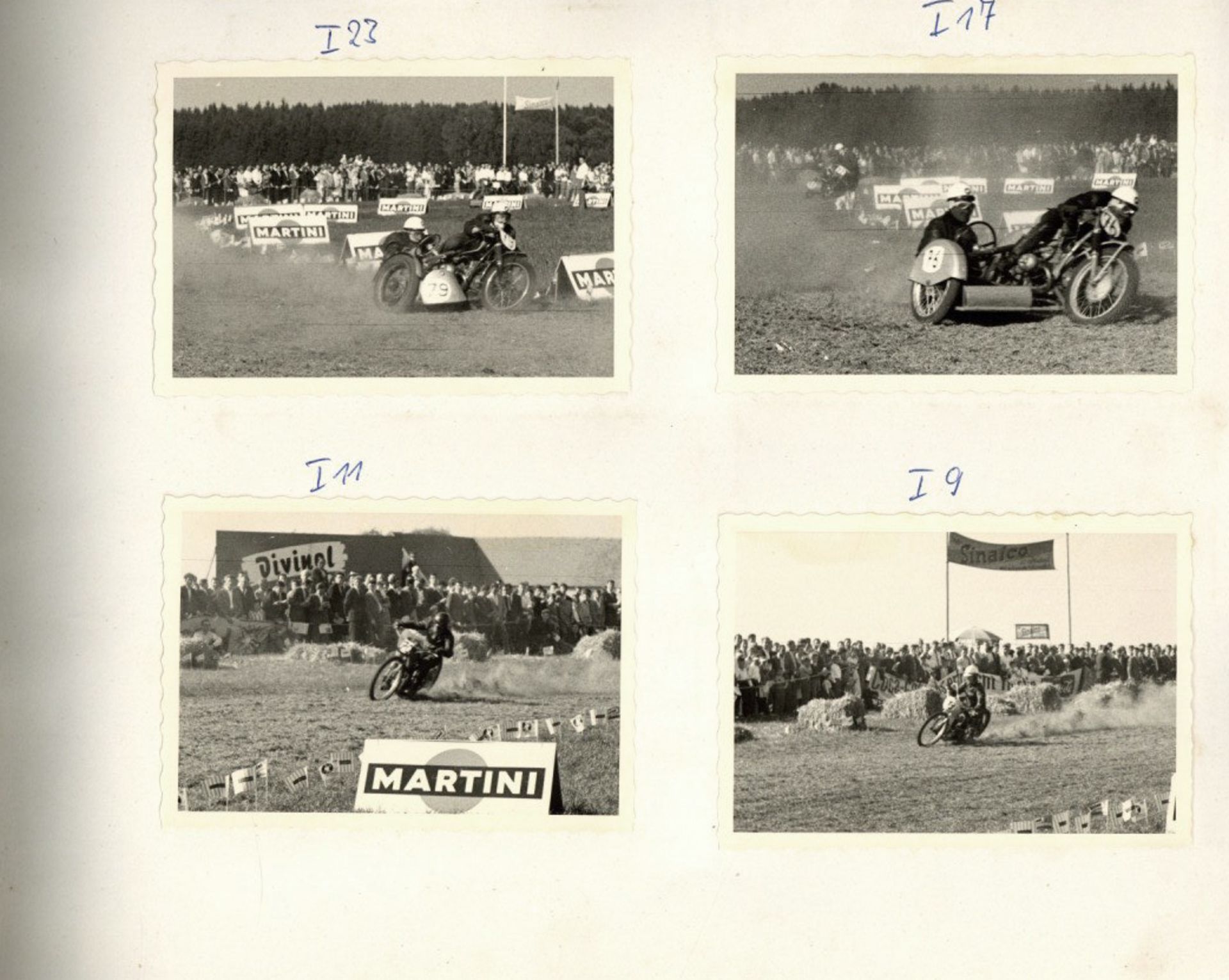 Motorsport Album mit ca. 150 Fotos eines Grasbahn-Rennens 1961 II