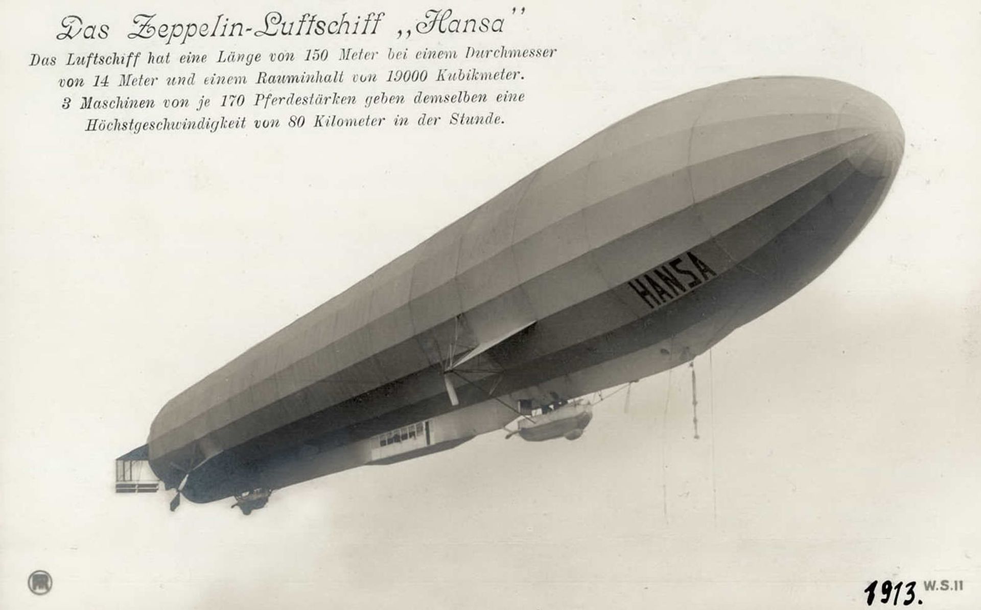 Sanke Flugzeug Zeppelin Luftschiff Hansa I-II