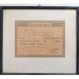 WK I Dokumente Verleihungsurkunde Besitzzeugnis für Verwundete in schwarz" vom 19.5.1918, im