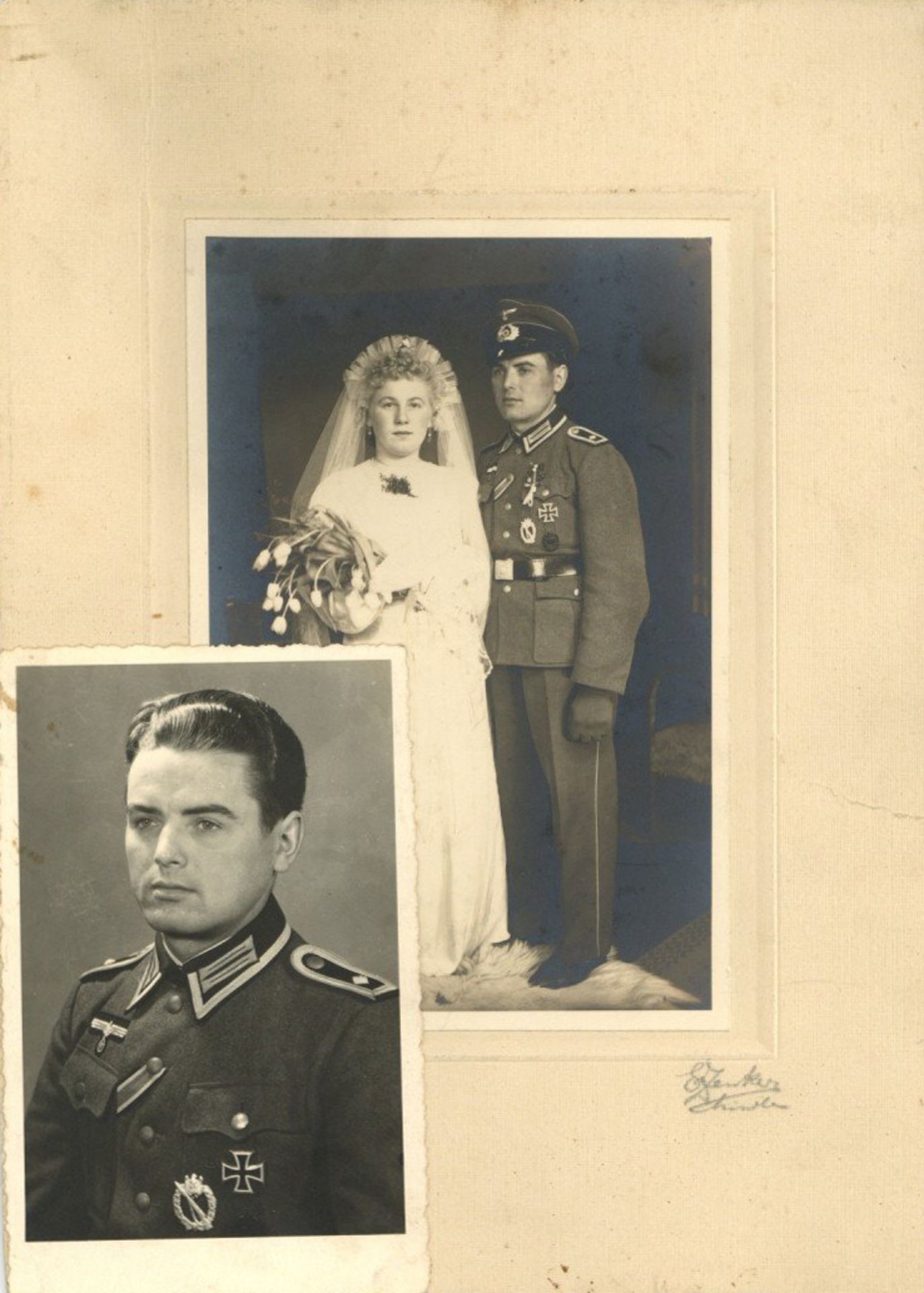 Ritterkreuzträger Lot Hochzeitsfoto 11x16,5 cm und 1 Foto 8,5x13,5 cm II