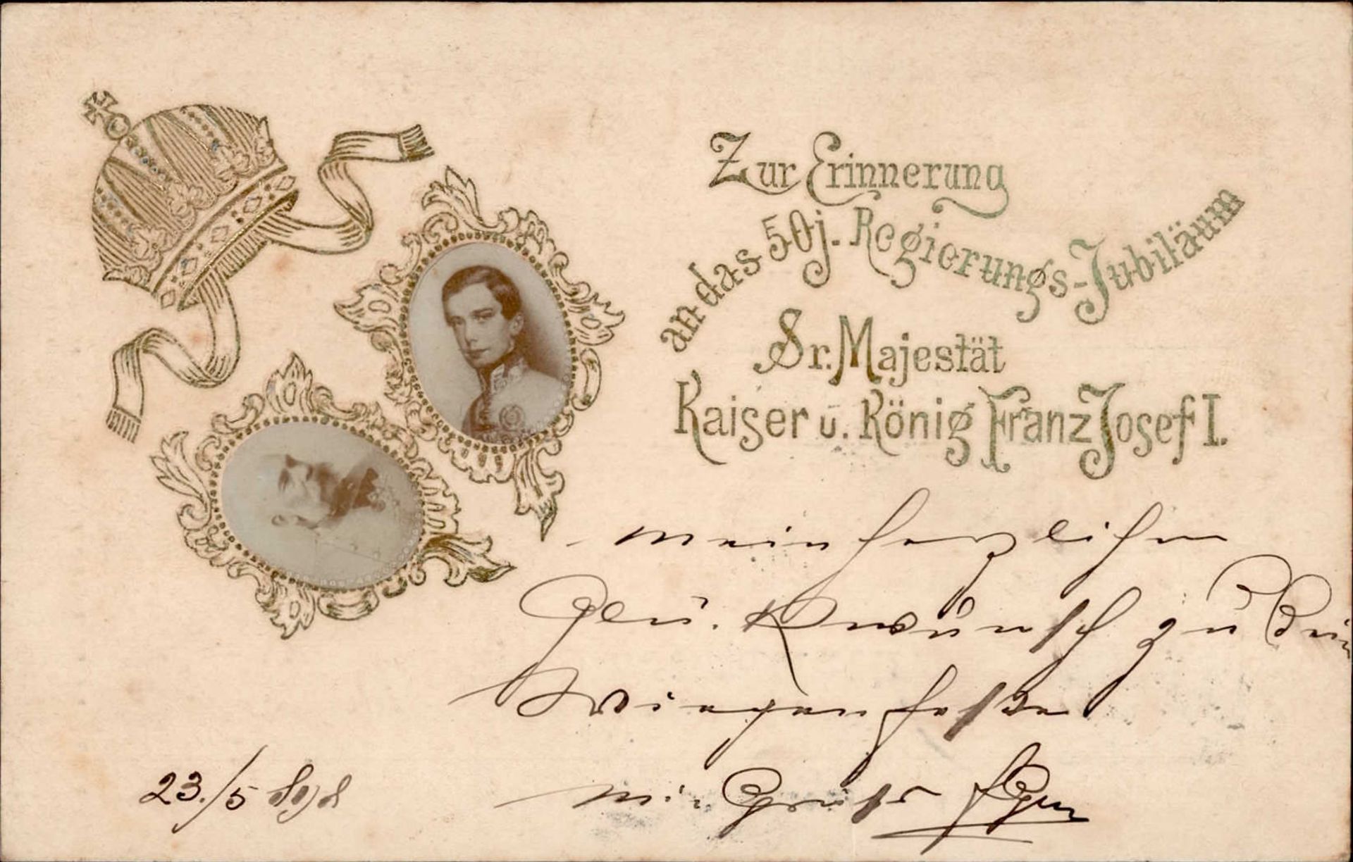 Adel Österreich Kaiser u. König Franz Josef I. Prägekarte I-II