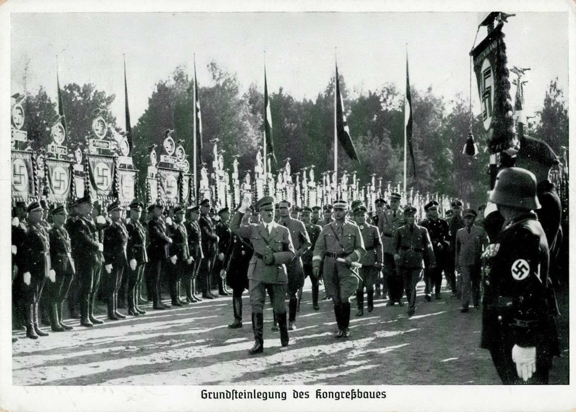 Reichsparteitag WK II Nürnberg (8500) Grundsteinlegung des Kongreßbaues I-II (Ecken abgestoßen)