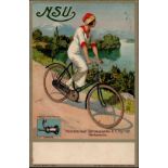 Fahrrad Werbung Neckarssulm Fahrzeugwerke I-II (fleckig)