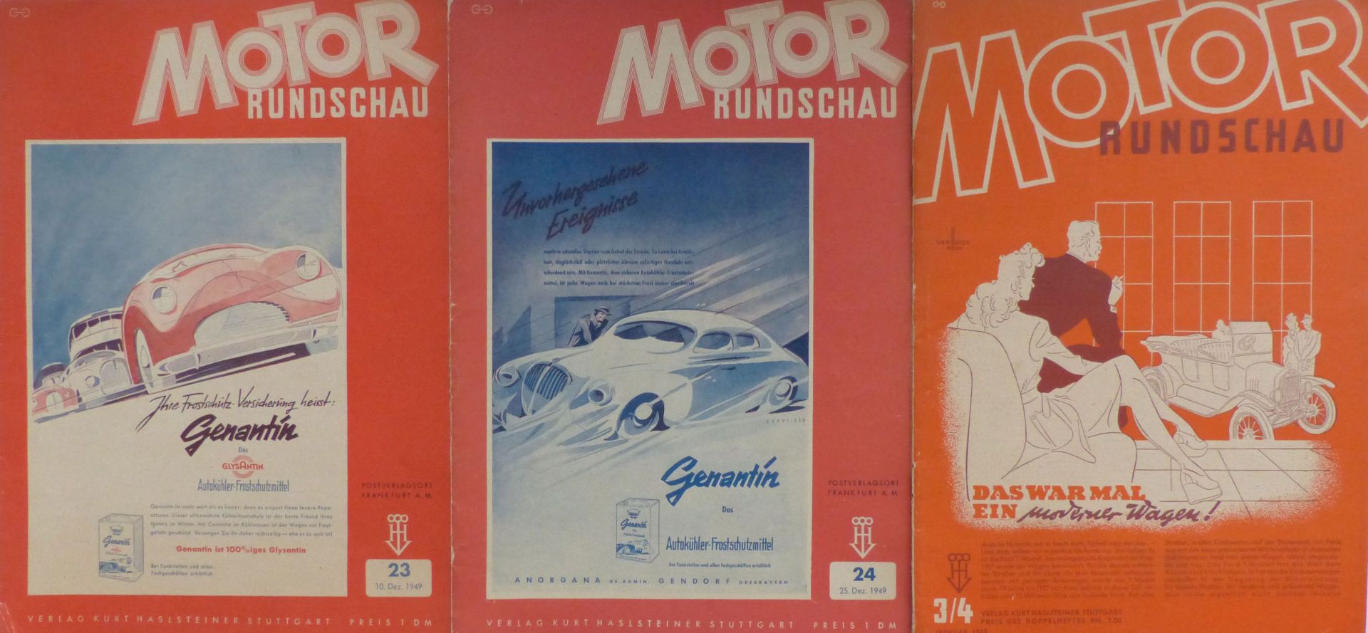 Auto Zeitschrift Motor-Rundschau 3 Ausgaben Feb. 1948 und Dez. 1949 II