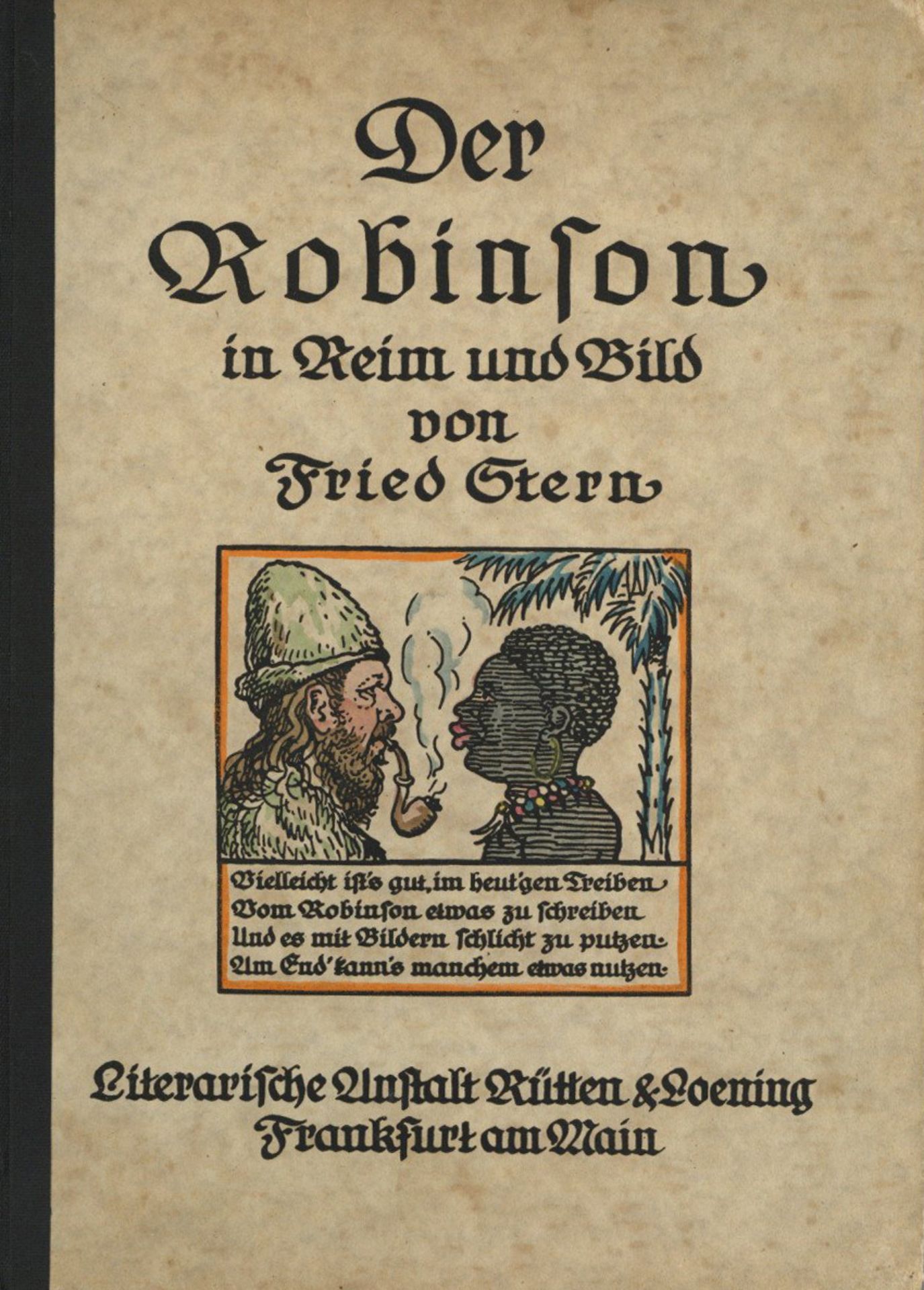 Buch Kolonien Der Robinson in Reim und Bild von Stern, Fried 1916, Verlag Literarische Anstalt von