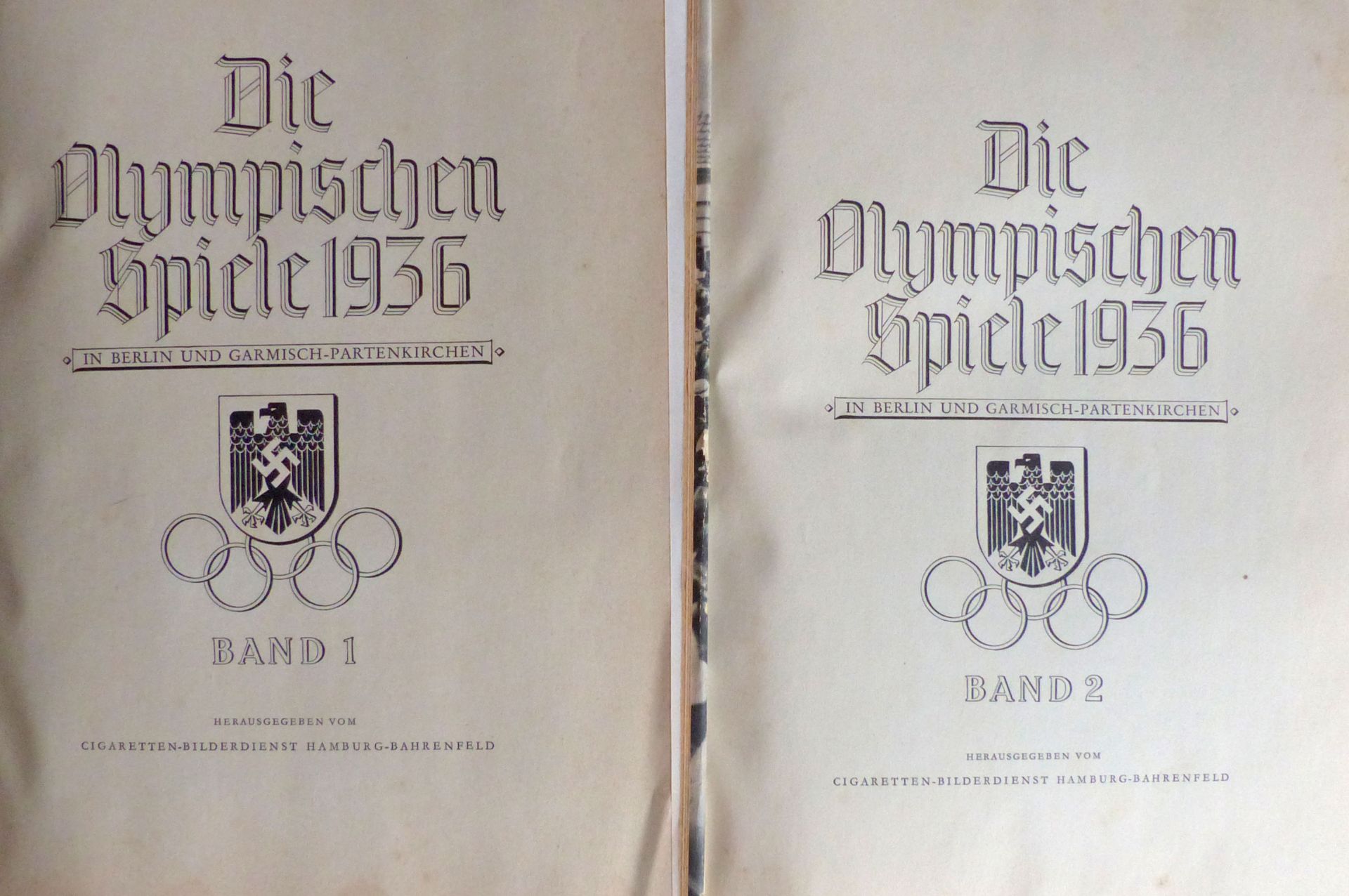 Sammelbild-Album Die Olympischen Spiele 1936 in Berlin und Garmisch-Partenkirchen Band 1 und 2,