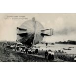 Zeppelin Oppenheim Landung nach erster Fernfahrt 4. Aug. 1908 I-II