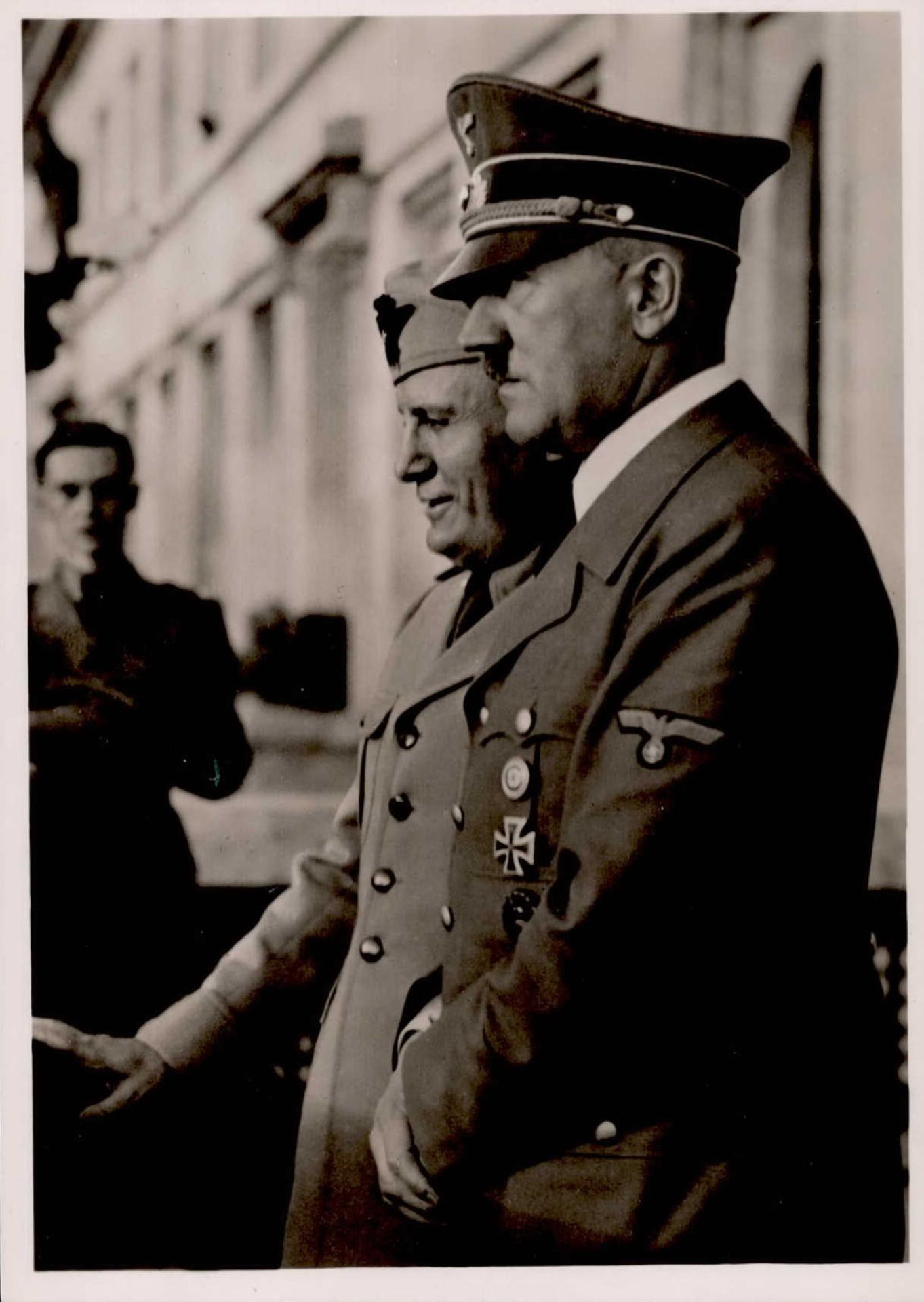 Hitler München mit Mussolini auf dem Balkon des Führerbaues PH M8 I-