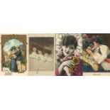 Poesie / Liebe Album mit ca. 200 Poesie-Karten meist 1900 bis 1930 I-II