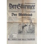Judaika Zeitung Der Stürmer Deutsches Wochenblatt zum Kampfe um die Wahrheit von Streicher, Julius