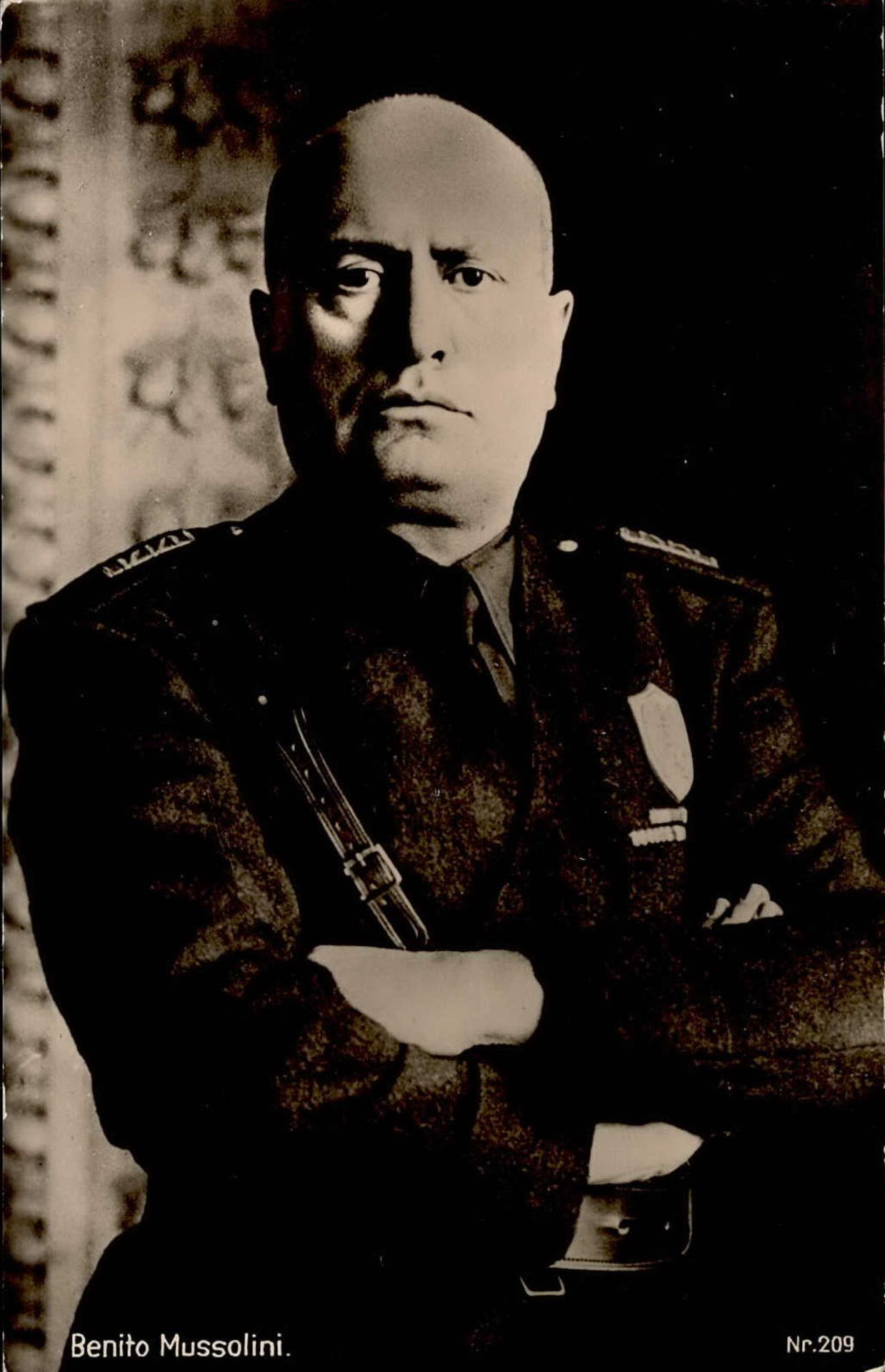 Mussolini Foto Scherl mit So-Stempel I-II