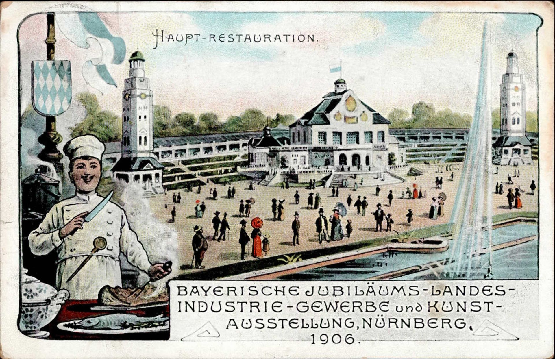 Ausstellung Nürnberg Bay. Jubiläums-Landes-Industrie-Gewerbe Ausstellung 1906 I-II (fleckig)