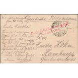 Deutsche Post Türkei Feldpost Militär Mission Konstantinopel 1917 mit Zweizeiler Sendet keine