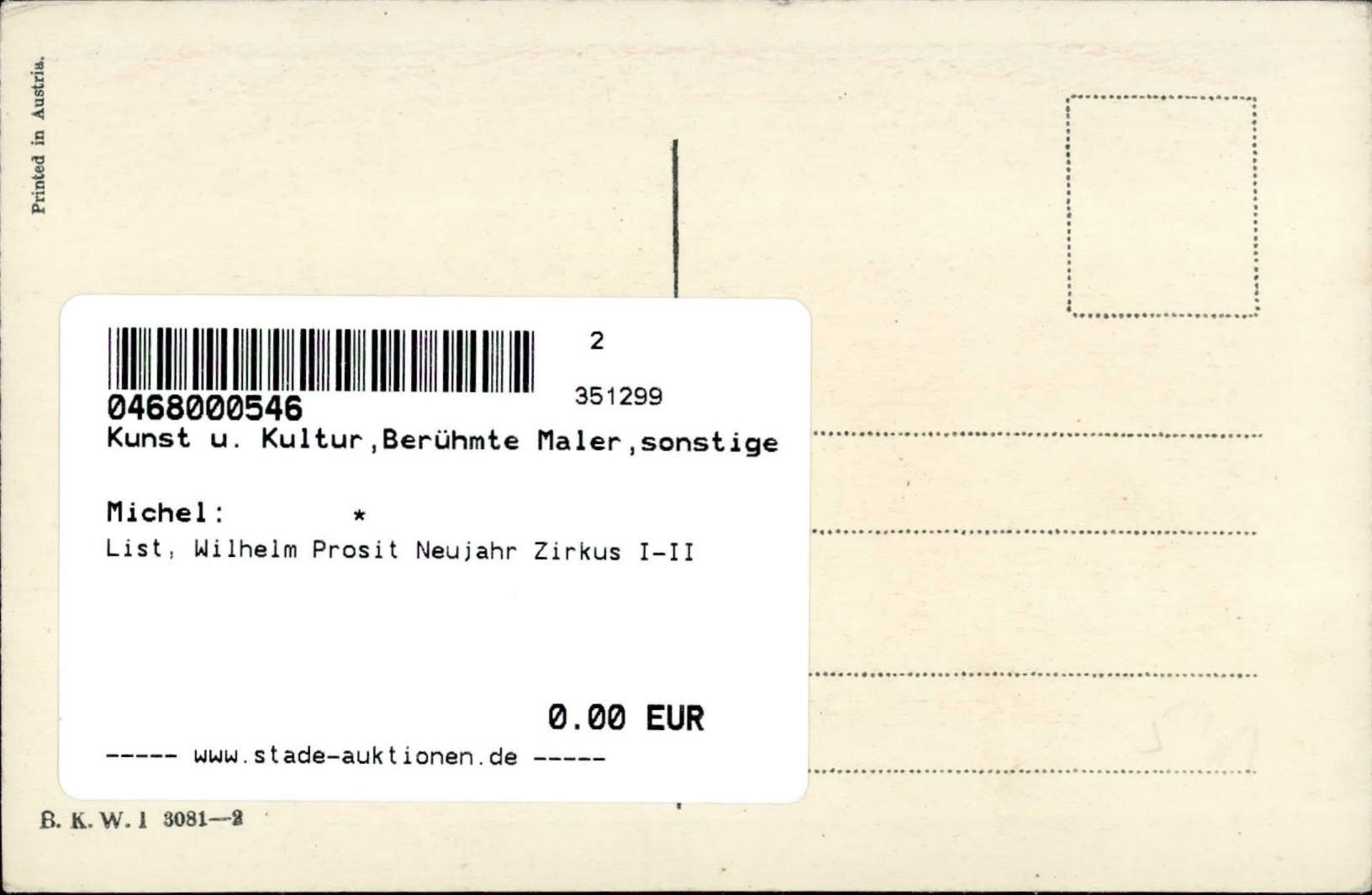 List, Wilhelm Prosit Neujahr Zirkus I-II - Image 2 of 2