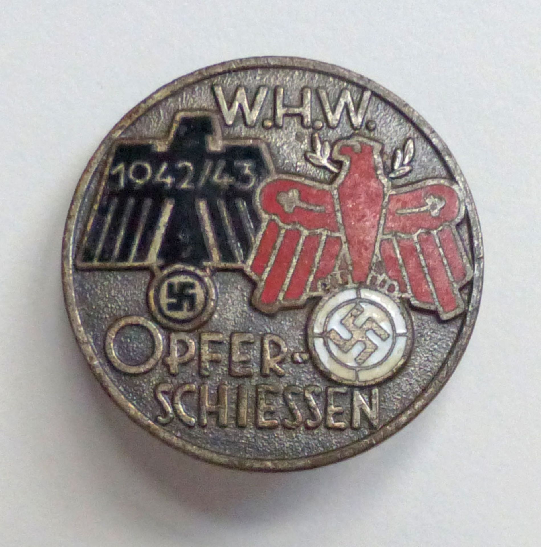 WHW Abzeichen Opferschiessen 1942/43 Standschützen Österreich 30mm Hersteller Pichl Innsbruck