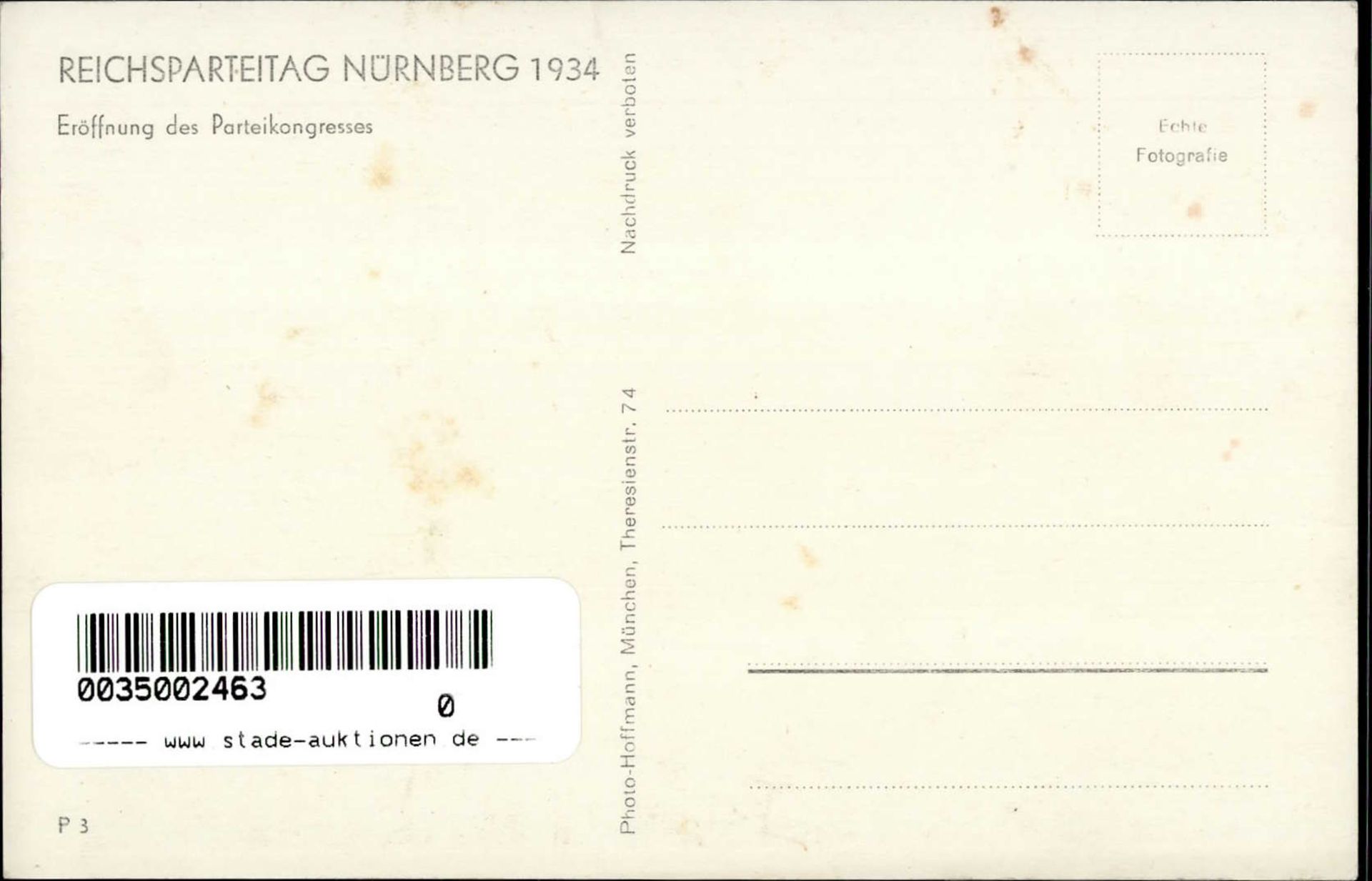 REICHSPARTEITAG NÜRNBERG 1934 WK II - PH P 3 Eröffnung des Parteikongresses I-II u.a. Streicher Hess - Bild 2 aus 2