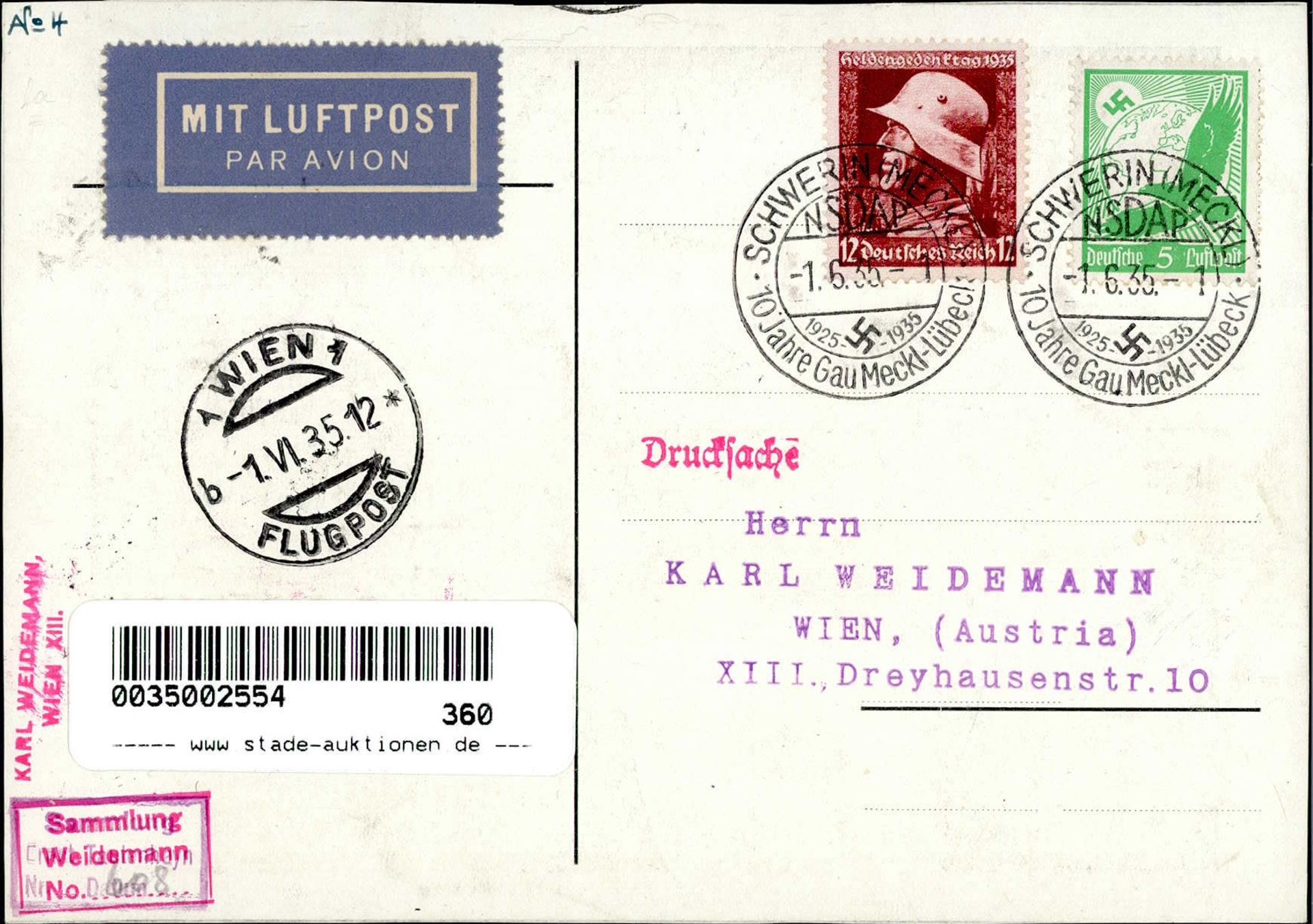 NSDAP WK II - frühe seltene Prop-Ak NUN ERST RECHT Künstlerkarte sign. F.Stuhlmüller 1931 I - Image 2 of 2