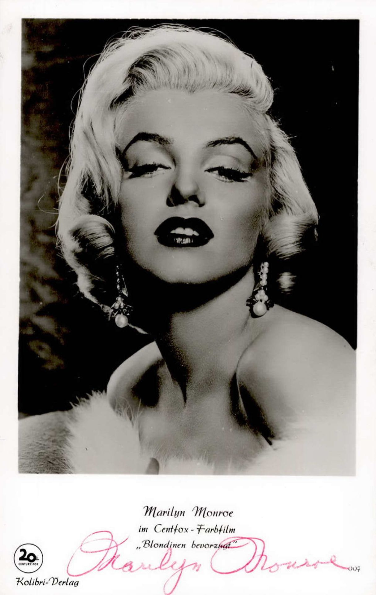 Autograph/Autogramme Monroe, Marilyn I-II (keine AK-Einteilung)