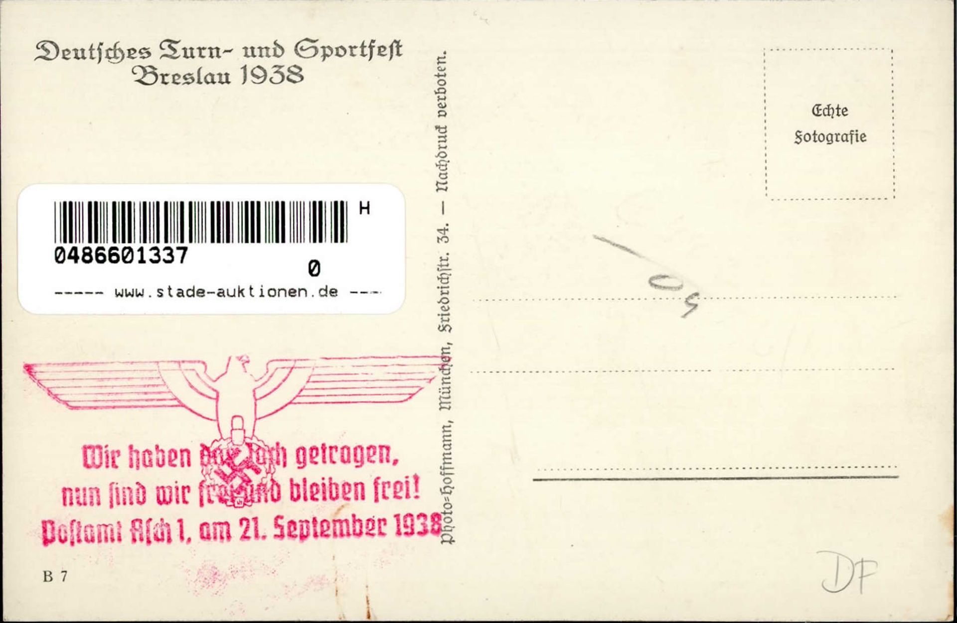 Hitler Breslau Deutsches Turn und Sportfest 1938 I-II - Image 2 of 2