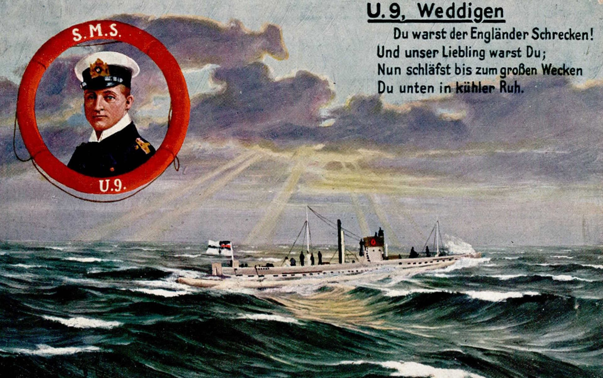 U-Boot U9 mit Kapitän Weddingen I-II