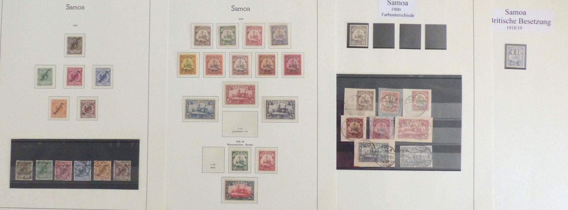 Deutsche Kolonien Samoa Sammlung ungebraucht (tw. Neugummi), teilweise doppelt gesammelt,