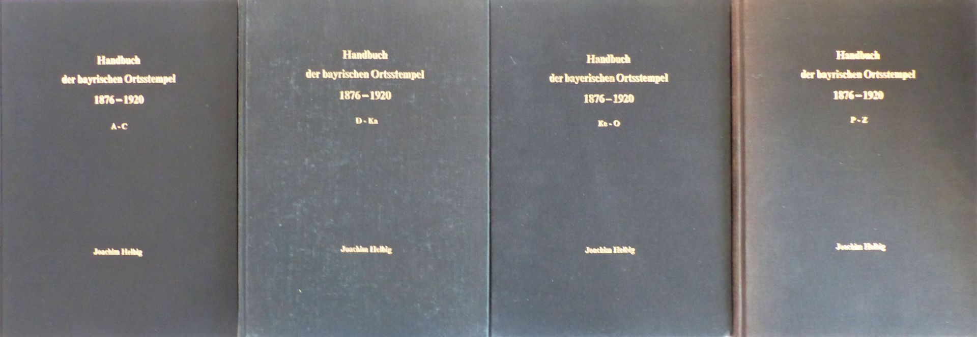 Bayern Handbuch der bayrischen Ortsstempel von Joachim Helbig, 4 Bände A-Z kpl. Gebrauchsspuren (