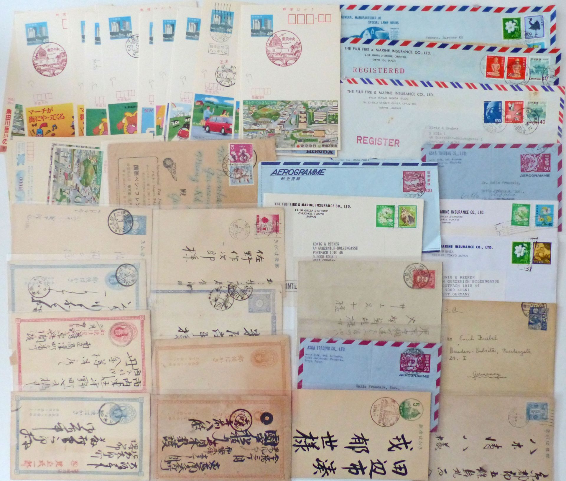 Japan, Briefe-u. Ganzsachen, Lot meist Ganzsachen von alt bis neu, stark unterschiedliche Erhaltung