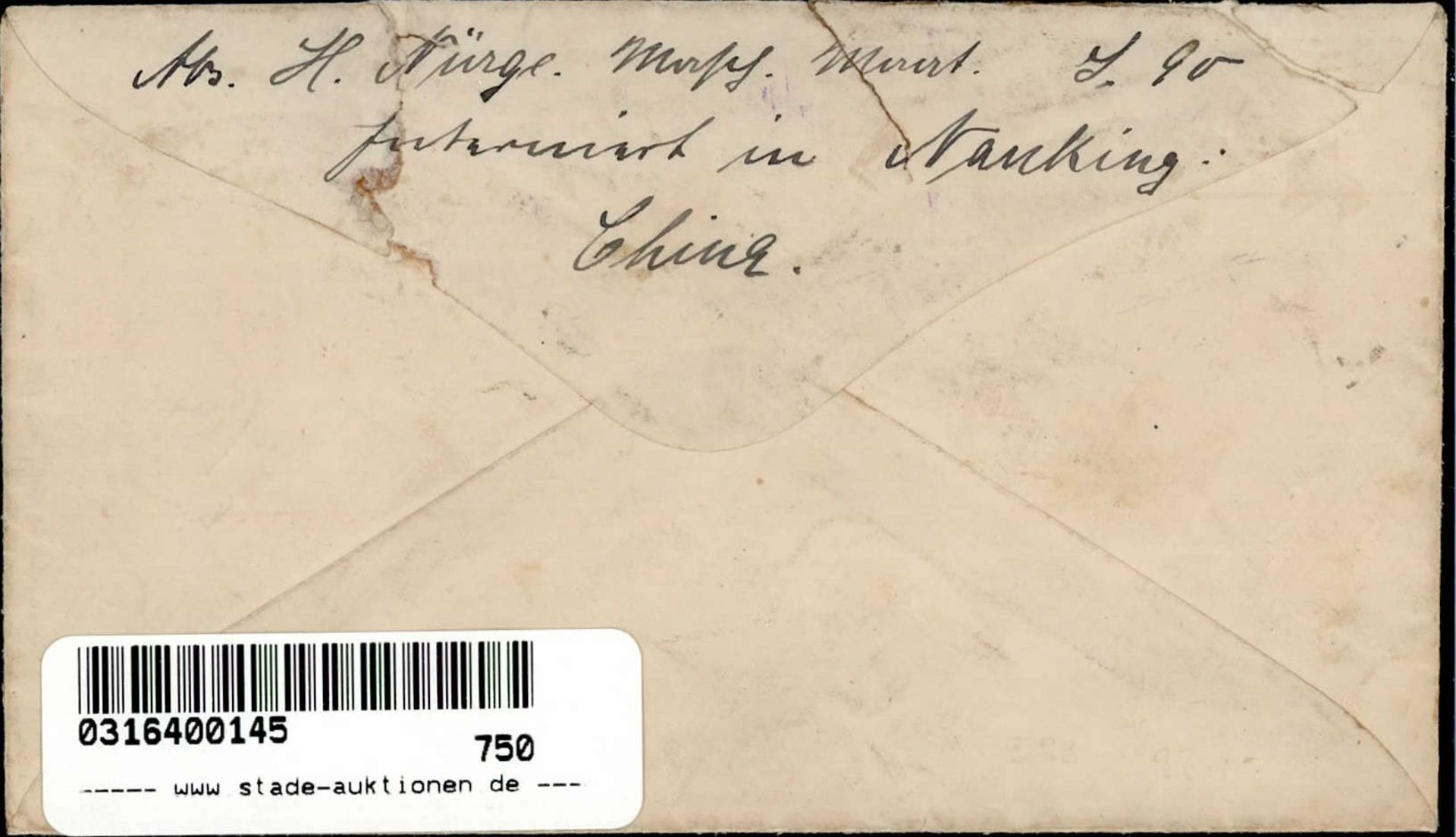 Kriegsgefangenenpost aus Japan Nanking S90 Brief mit violettem R2-SdPdG-Stempel aus Nanking Deutsche - Bild 2 aus 2