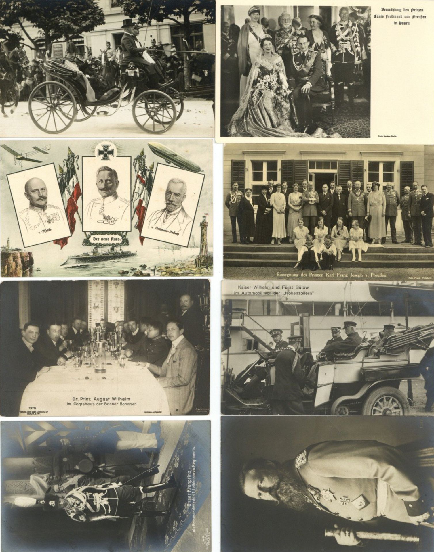 Adel Preussen Sammlung mit ca. 650 Ansichtskarten sauber sortiert in 4 Alben. Neben den bekannten