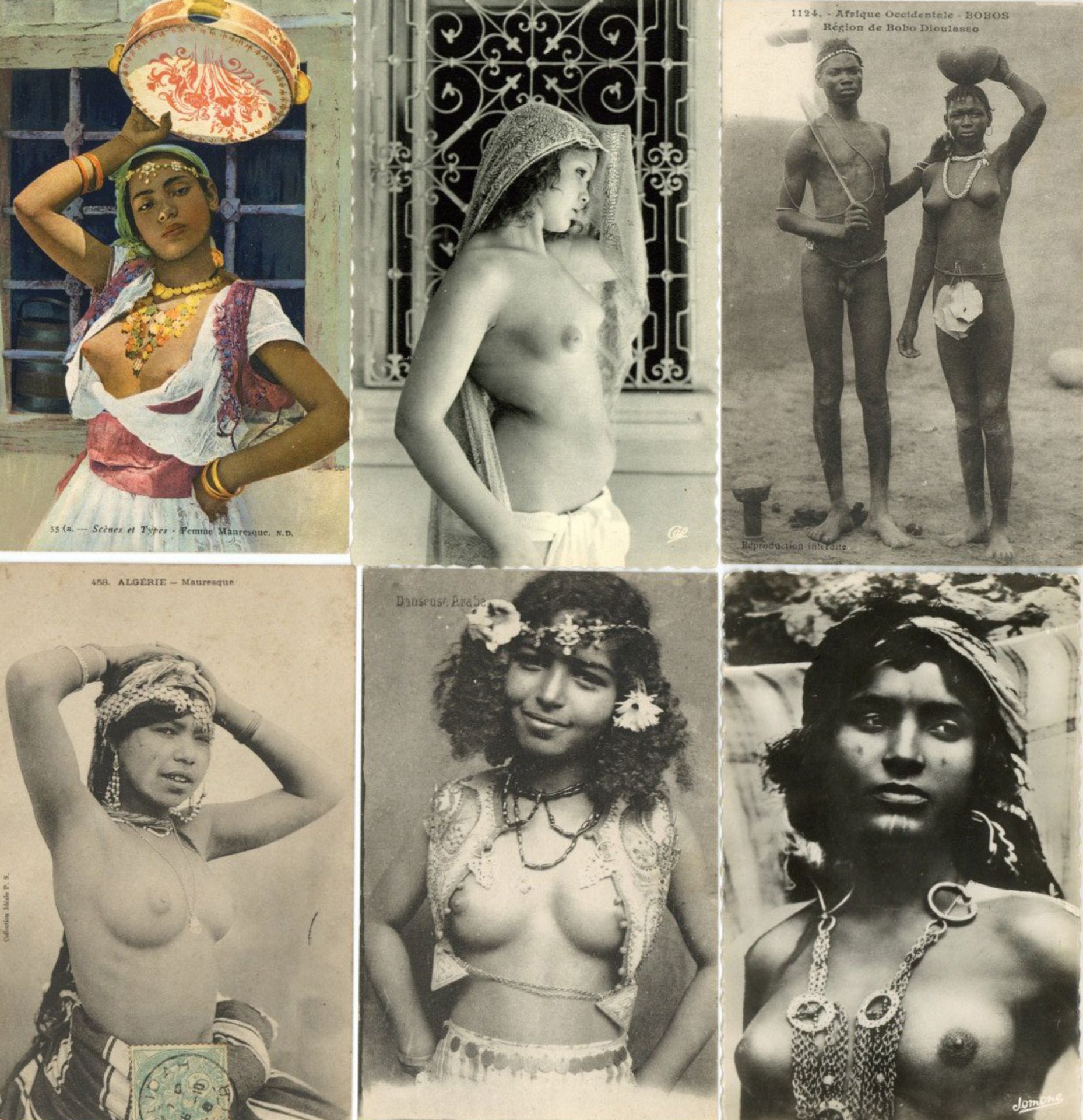 Erotik Lot mit 30 Ansichtskarten Arabische und Afrikanische Frauen I-II