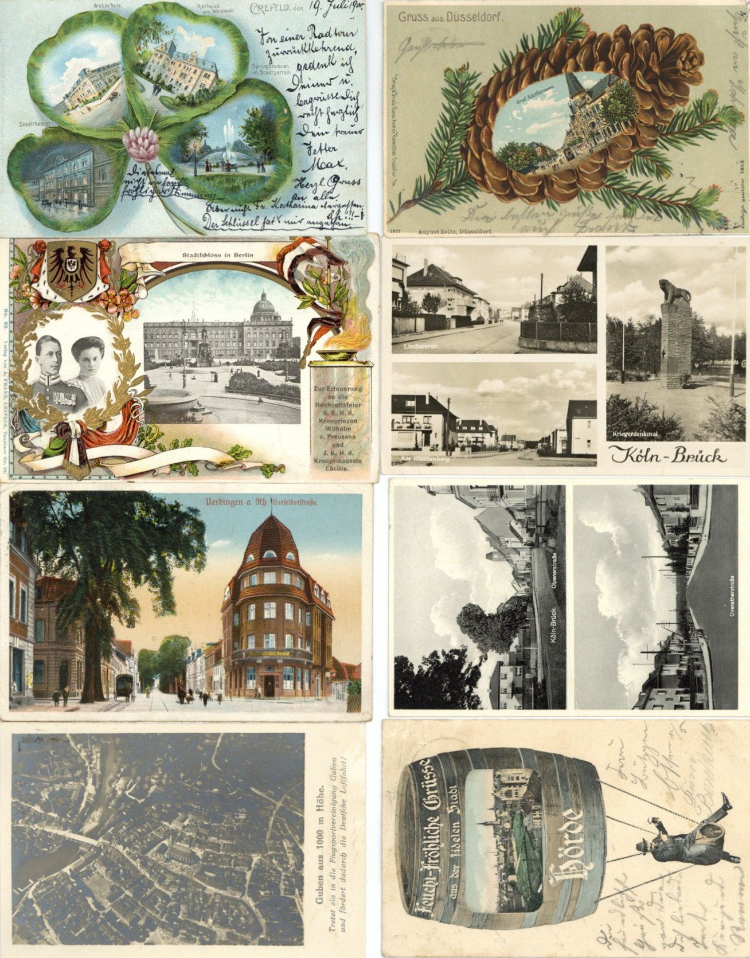 Deutschland Partie mit ca. 260 Ansichtskarten etwas Motive, teils nette Ware I-II