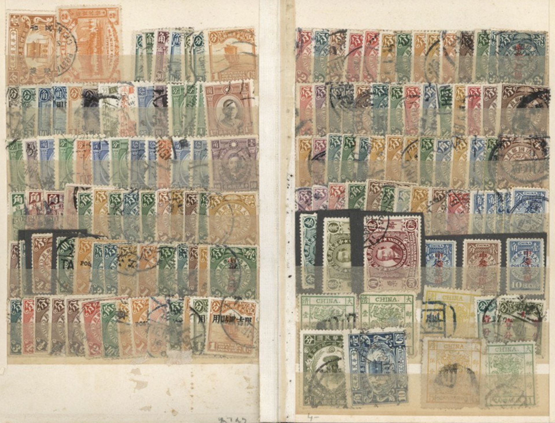 ÜBERSEE/EUROPA - kleines Steckalbum mit Briefmarken von ALT-ASIEN und ALT-EUROPA dabei viel CHINA