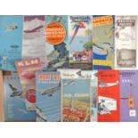 Luftfahrt/Flugzeuge u. Schifffahrt, Eisenbahn, 15 Reise-Prospekte ab 30iger Jahre, u.a. KLM, SAS,