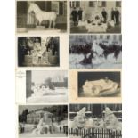 Schneeplastiken / Eisplastiken Tolle Sammlung mit 280 Ansichtskarten im Album meist vor 1945